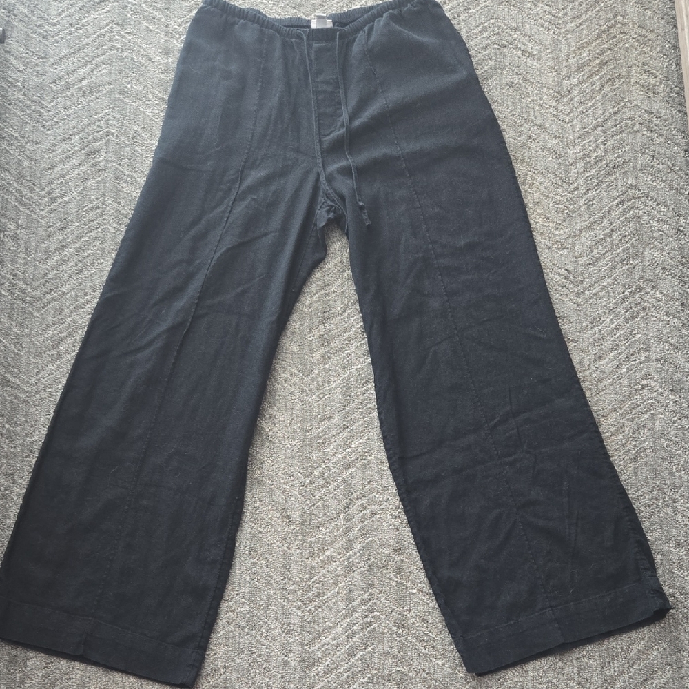 a new day Black Wide-Leg Drawstring Pants